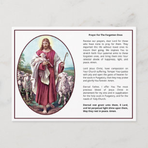 Carte Postale Prière Purgatoire Catholique Jésus Bon Pasteur