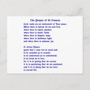 Carte Postale Prière Saint François