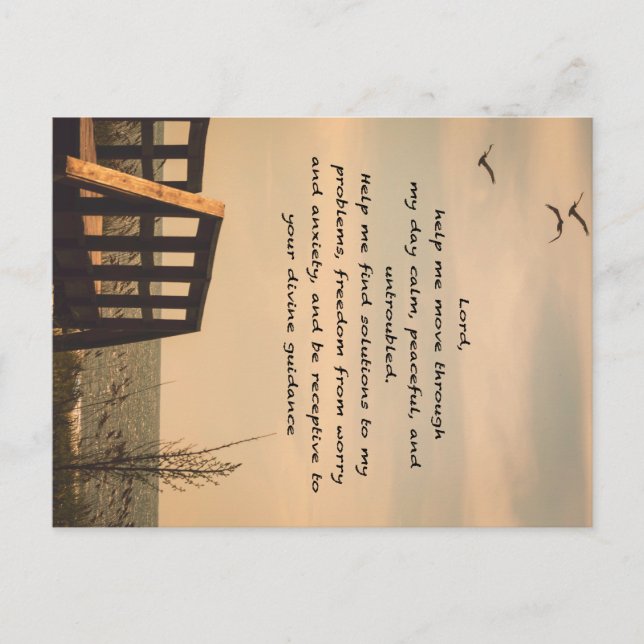 Carte Postale Prière Serenity Peace Guidance Sunny Seascape (Devant)