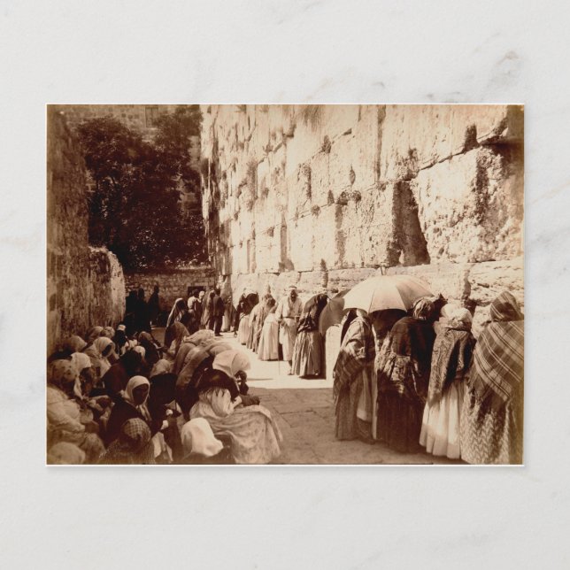 Carte Postale Prières juives au mur des lamentations à Jérusalem (Devant)