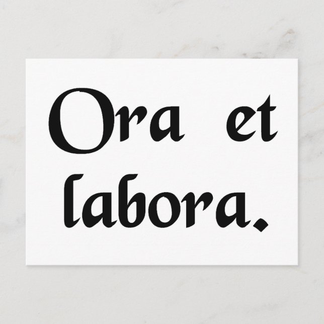 Carte Postale Priez et travaillez. (Devant)