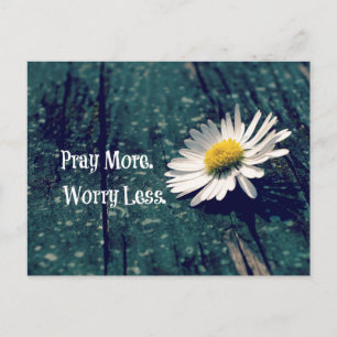Carte Postale Priez plus de souci Moins de Citation avec la marg