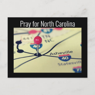 Carte Postale Priez pour la catastrophe d'Asheville de N.C.