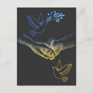 Carte Postale Priez Pour L'Ukraine, Couple Réaliste Tenant Les M