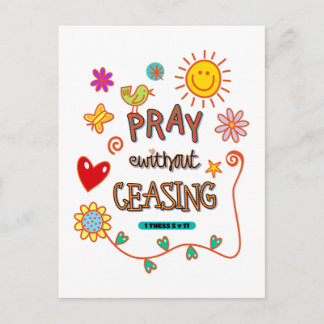 Carte Postale Priez Sans Cesser Bible Verse Art