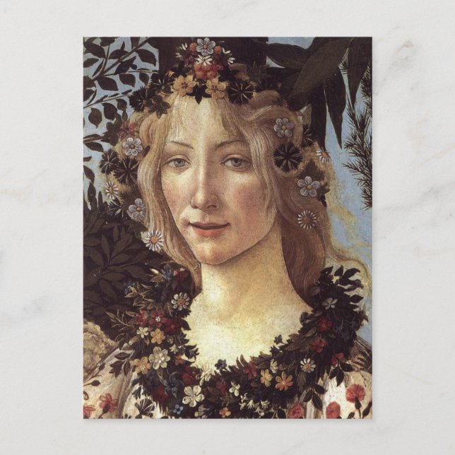 Carte Postale Primavera (détail - Flora, déesse du printemps) (Devant)