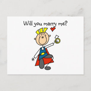 Carte Postale Prince Charming Voulez-Vous M'Épouser