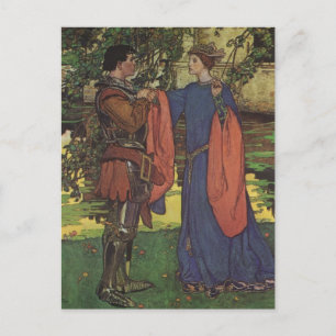 Carte Postale Prince Chevalier Héros Vintage Armure Brillante Pr