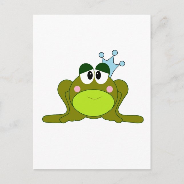 Carte Postale Prince De Grenouille Avec Dessin De La Couronne Bl (Devant)