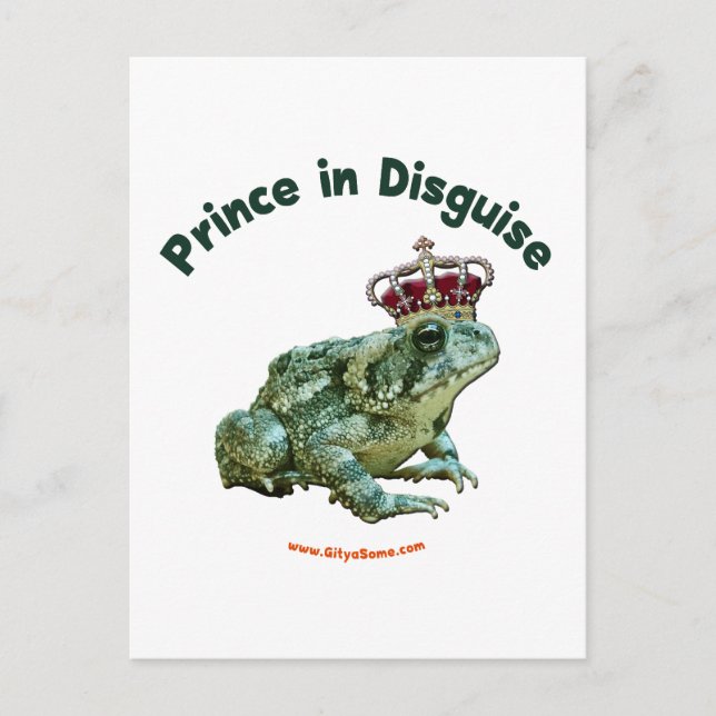 Carte Postale Prince de grenouille de crapaud déguisé (Devant)