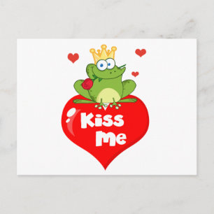 Carte Postale Prince De Grenouille Sur Un Coeur Rouge