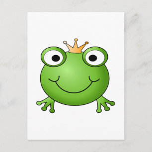 Carte Postale Prince Grenouille. Grenouille souriante avec une c