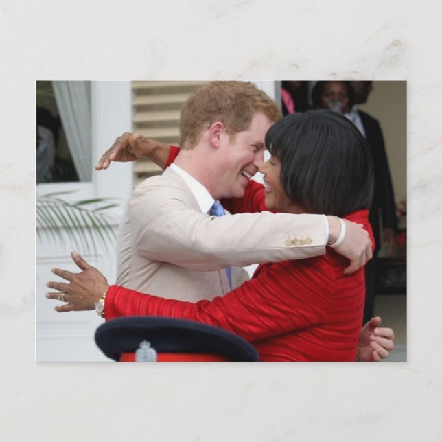 Carte postale Prince Harry & PM Portia Simpson Mil (Devant)