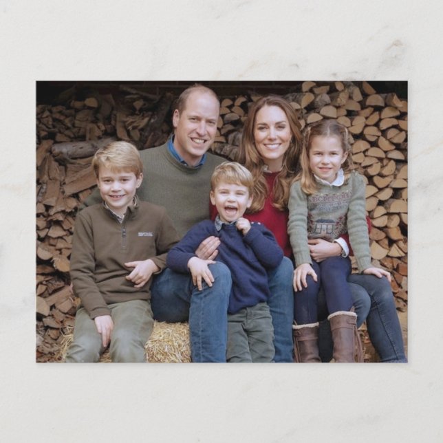 Carte Postale Prince William et famille déc 2020 stylisé (Devant)