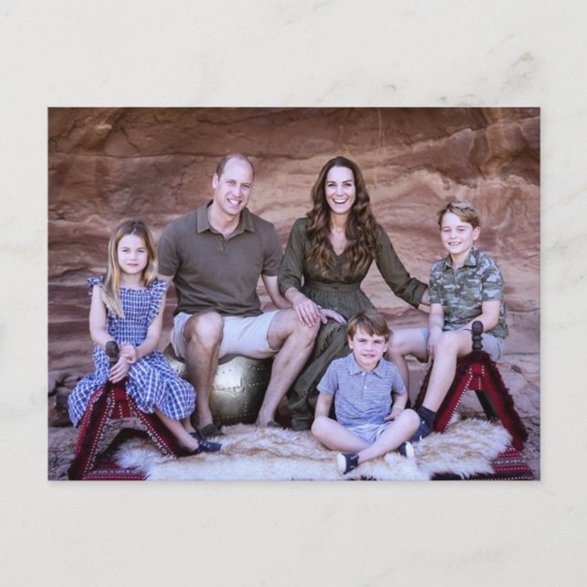 Carte Postale Prince William et famille déc 2021 stylisé (Devant)