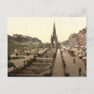 Carte Postale Princes Street, le château et Scott Monument