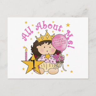 Carte Postale Princess All About Me 1st Birthday Tshirts