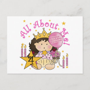 Carte Postale Princess All About Me 4th Birthday Tshirts