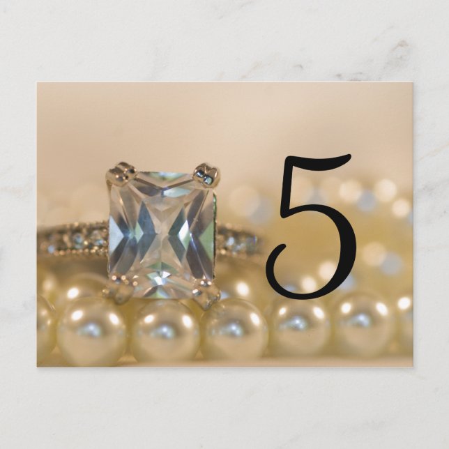 Carte Postale Princess Diamond Ring Pearls Numéro de tableau Mar (Devant)