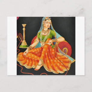 CARTE POSTALE PRINCESS PEINTURE INDIENNE EXOTIQUE