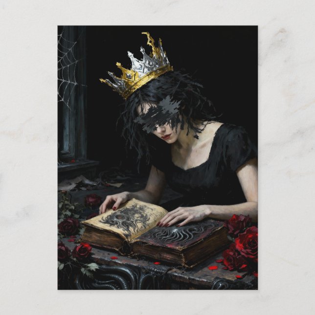 Carte Postale Princess Reading a Book of Magic (Devant)