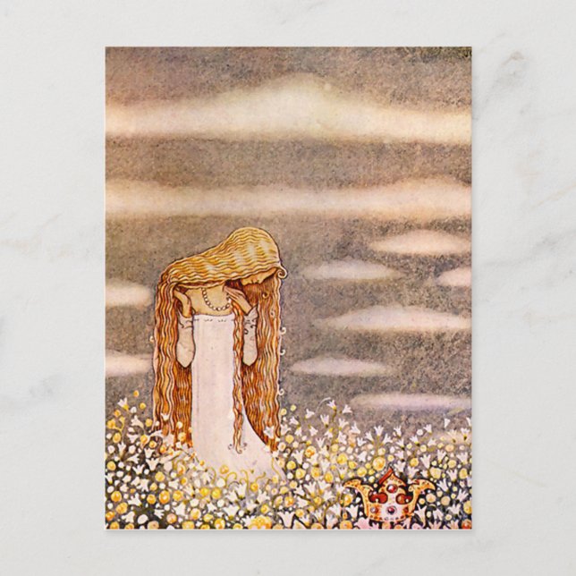 Carte Postale "Princess Tuvstarr" John Bauer Aquarelle (Devant)