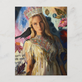 Carte Postale Princess With a Black Bird