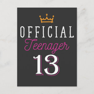 Carte Postale Princesse 13 ans Officiel Adolescente