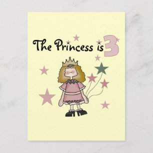 Carte Postale Princesse 3e Anniversaire Tshirts et cadeaux