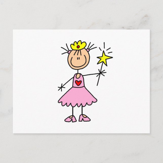 Carte Postale Princesse à la baguette (Devant)