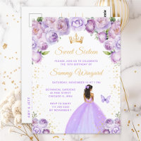 Princesse à la peau foncée et au rose violet clair