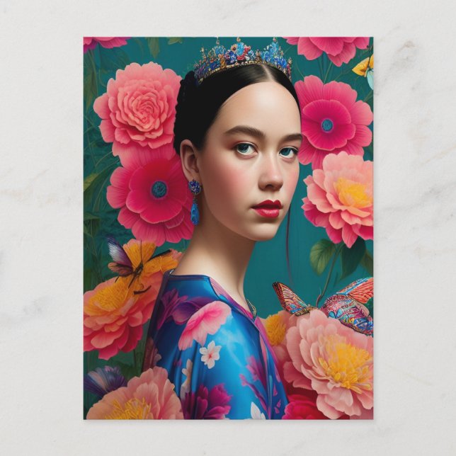 Carte Postale Princesse à la tiare bleue (Devant)