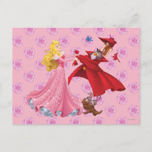 Carte Postale Princesse Aurora et Animaux forestiers