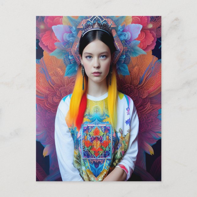 Carte Postale Princesse avec pull blanc (Devant)