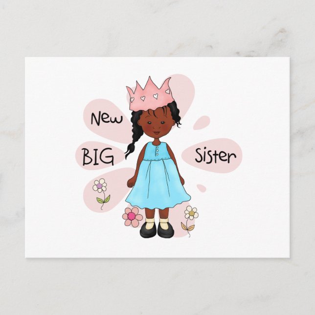 Carte Postale Princesse Big Soeur Africaine Américaine (Devant)