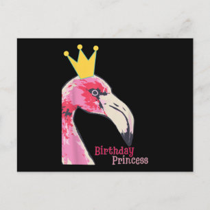 Carte Postale Princesse d'anniversaire Fille Flamant Joli Flam