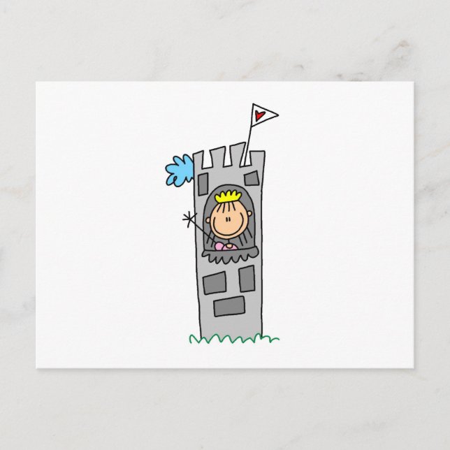 Carte Postale Princesse dans la tour du Château (Devant)