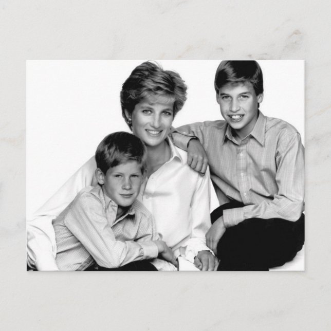 Carte Postale Princesse Diana et fils (Devant)