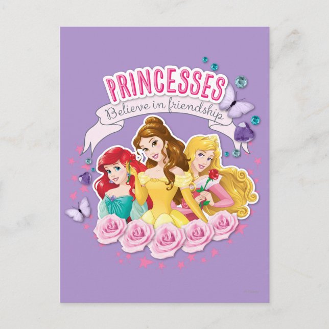 Carte Postale Princesse Disney | Ariel, Belle et Aurora (Devant)