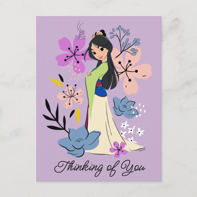 Carte Postale Princesse Disney | Mulan dans le jardin (Devant)