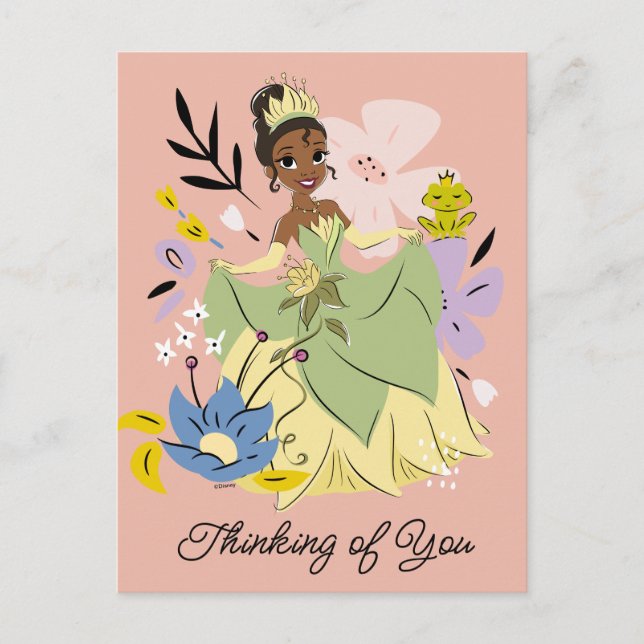 Carte Postale Princesse Disney | Tiana dans le jardin (Devant)