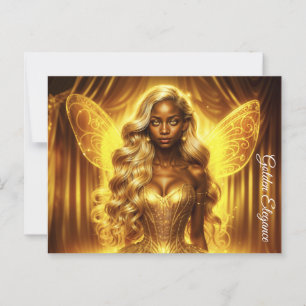 Carte Postale princesse féerique éthérée avec aura dorée
