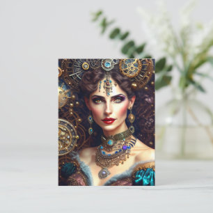Carte Postale princesse guerrière Steampunk