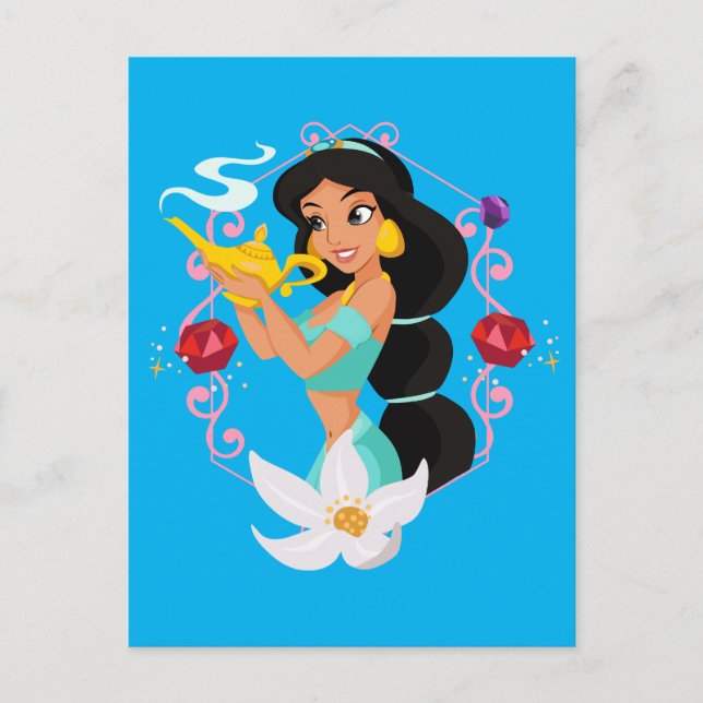 Carte Postale Princesse Jasmine Avec Lampe Magique (Devant)