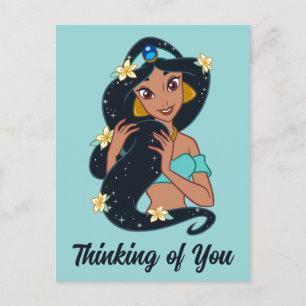 Carte Postale Princesse Jasmine - Cheveux étincelants et fleurs