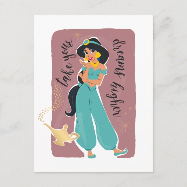 Carte Postale Princesse Jasmine - Prenez vos rêves plus haut (Devant)