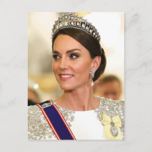 Carte Postale Princesse Kate blanche stylisée