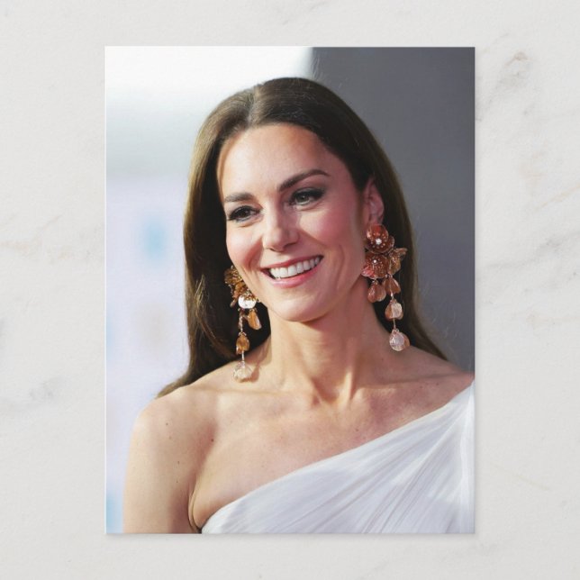 Carte Postale Princesse Kate style blanc (Devant)