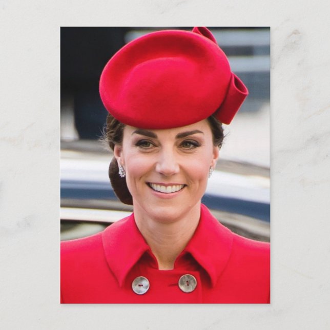 Carte Postale Princesse Kate stylisée rouge (Devant)