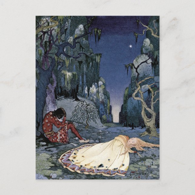 Carte Postale Princesse Sleeping dans la forêt (Devant)
